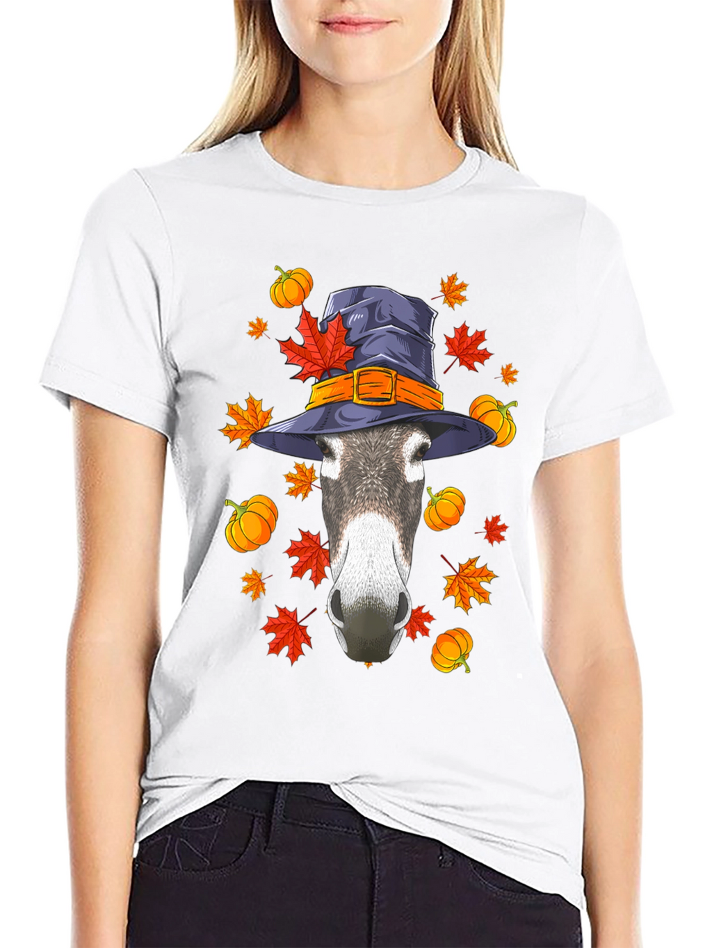 Autumn Donkey Witch Hat T-Shirt