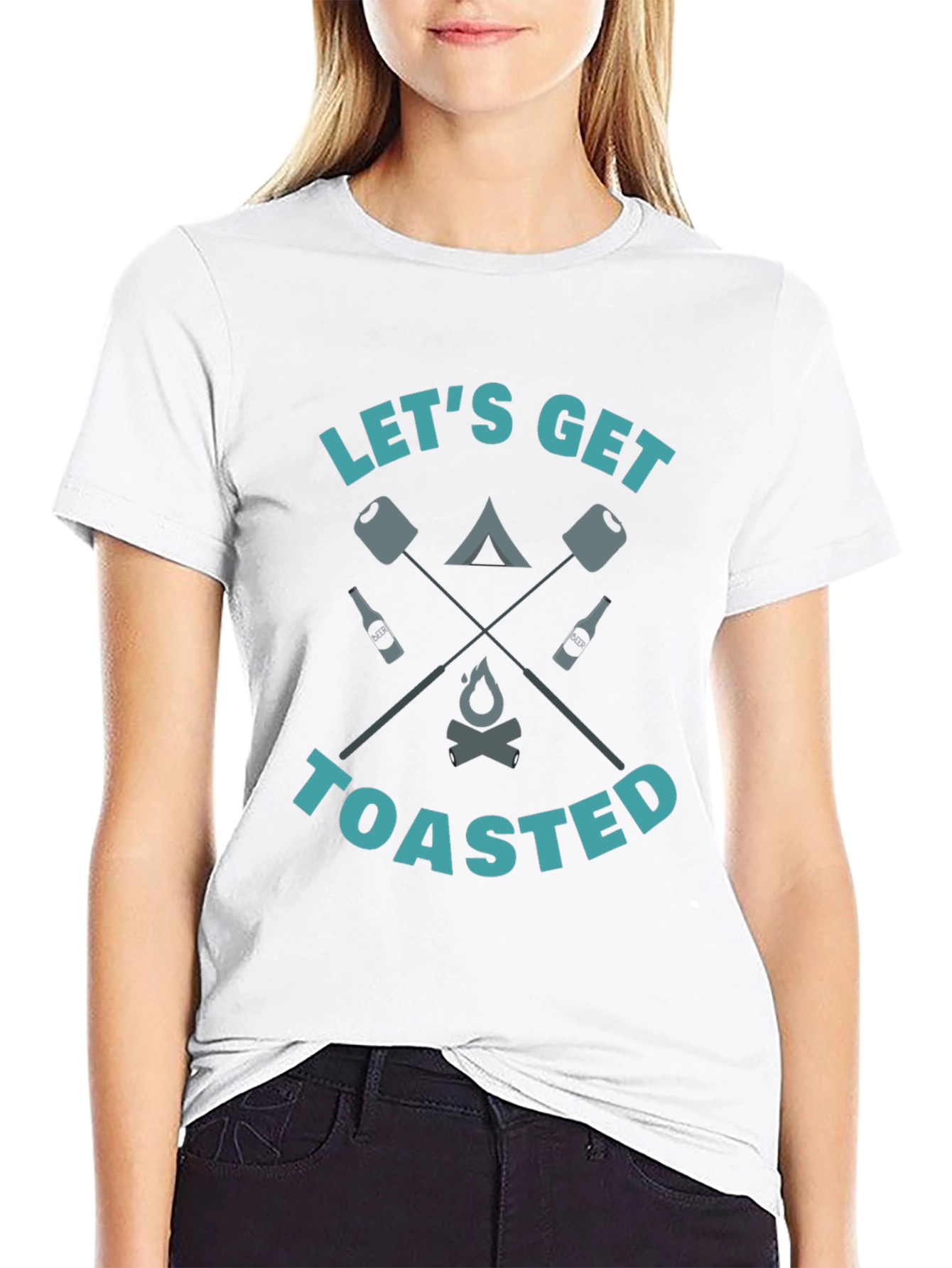 Lets Get Toasted Camping Graphic Tee