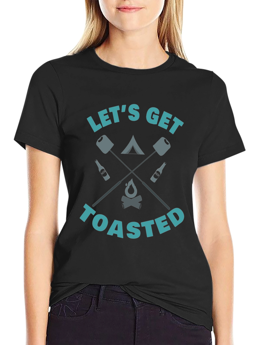Lets Get Toasted Camping Graphic Tee