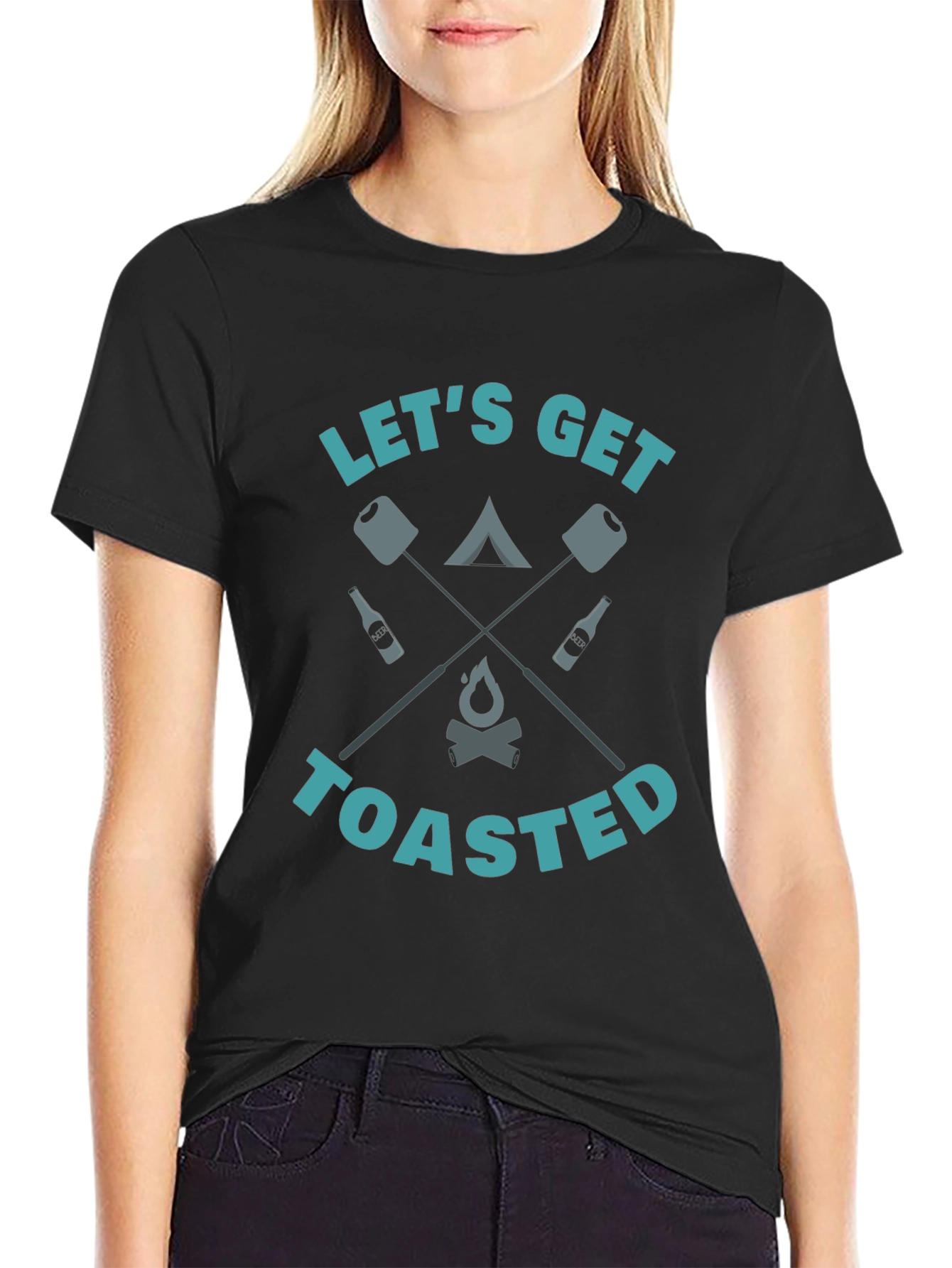 Lets Get Toasted Camping Graphic Tee