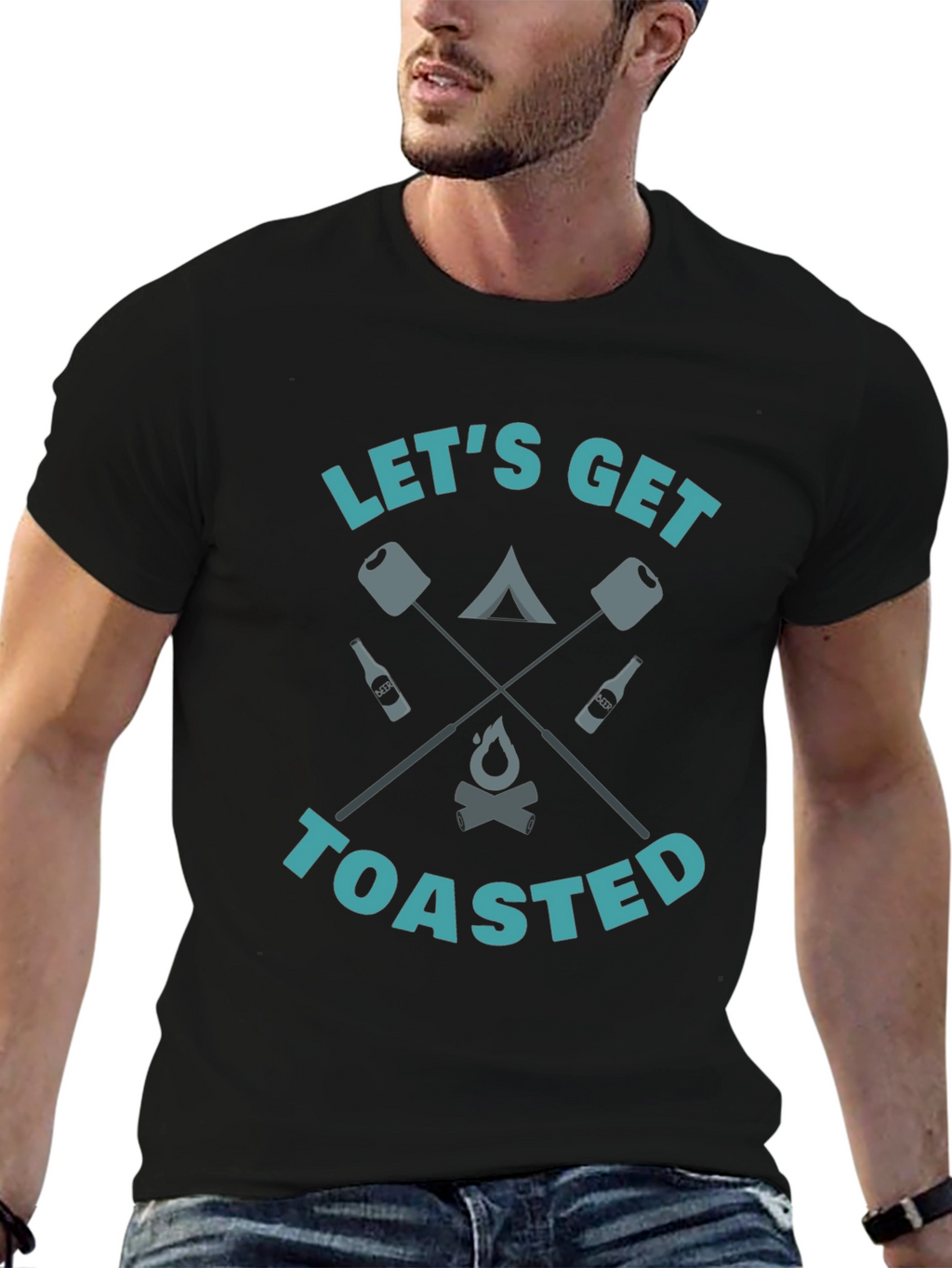 Lets Get Toasted Camping Graphic Tee