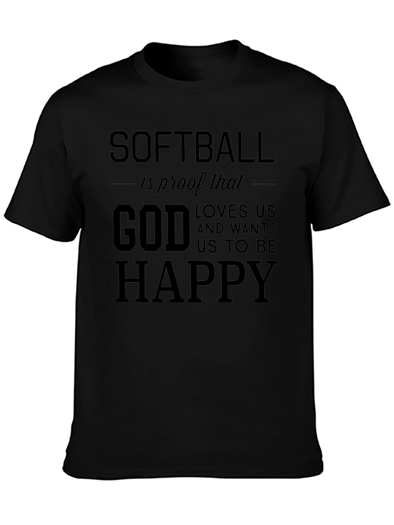 Softball God Loves Us T-Shirt - Religious Sports Tee