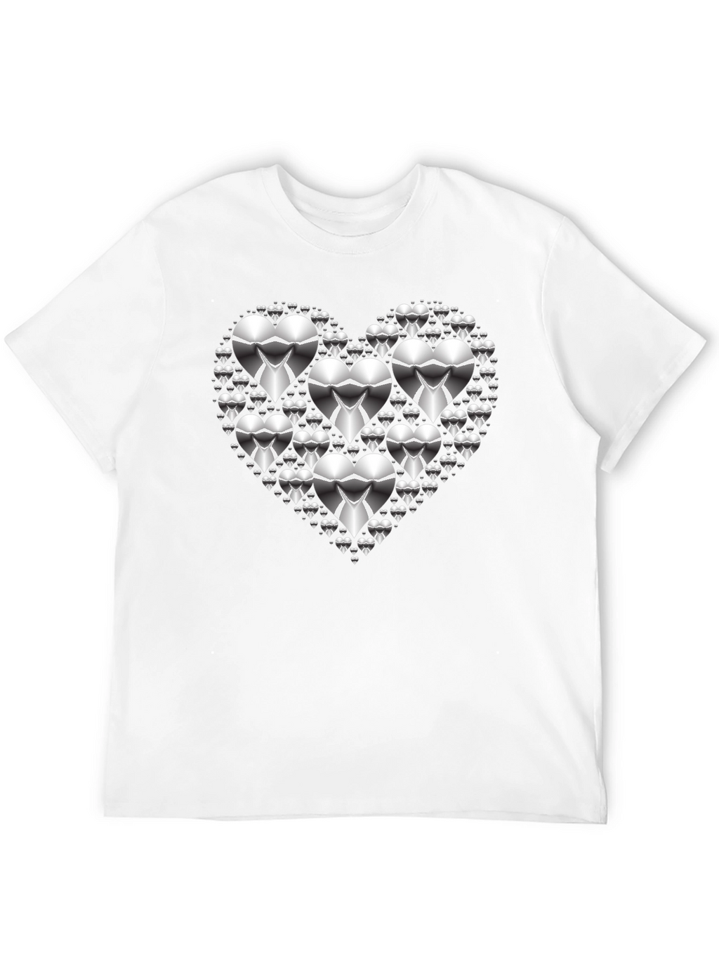 Heart of Hearts Graphic Tee - Silver Design