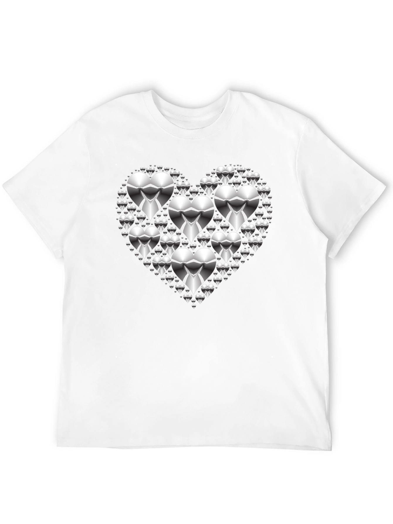 Heart of Hearts Graphic Tee - Silver Design