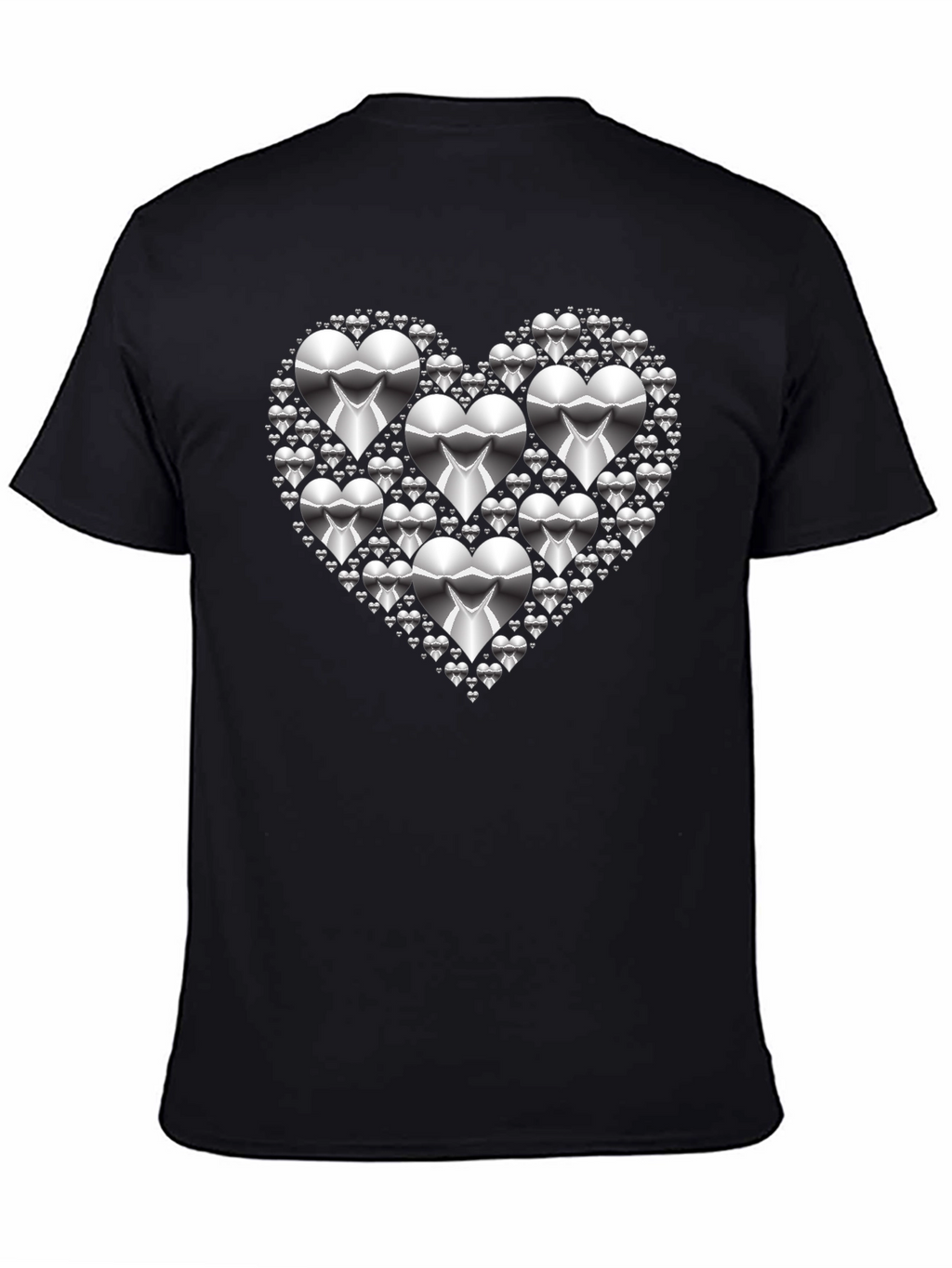 Heart of Hearts Graphic Tee - Silver Design
