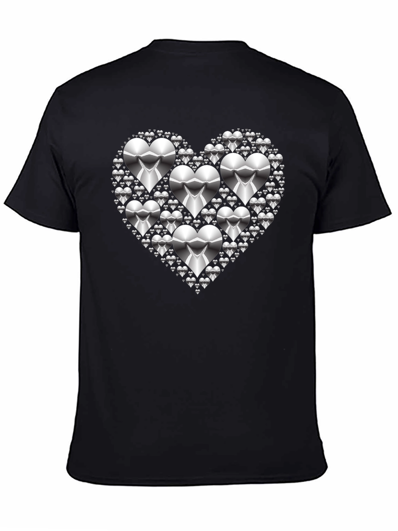 Heart of Hearts Graphic Tee - Silver Design