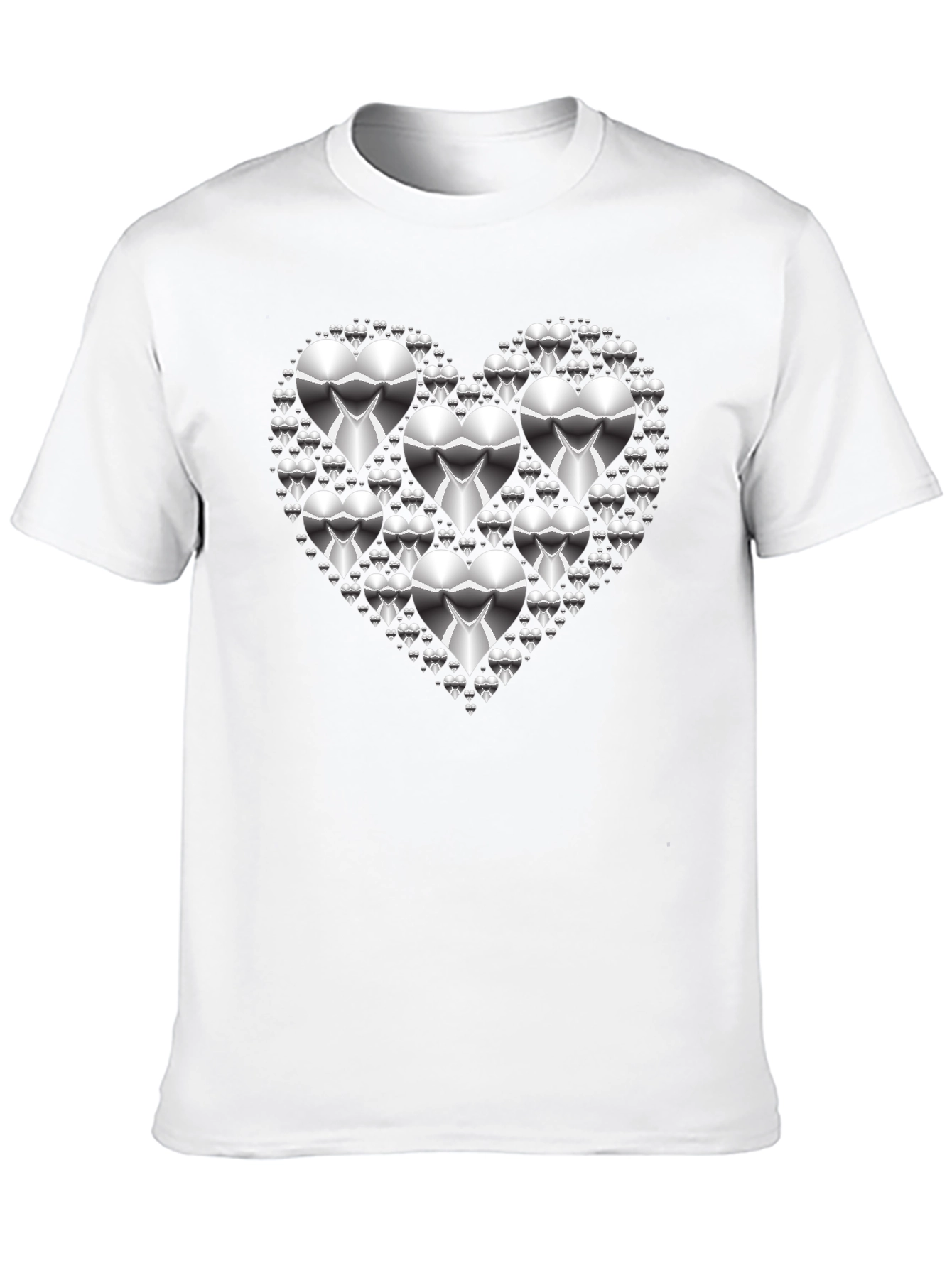 Heart of Hearts Graphic Tee - Silver Design