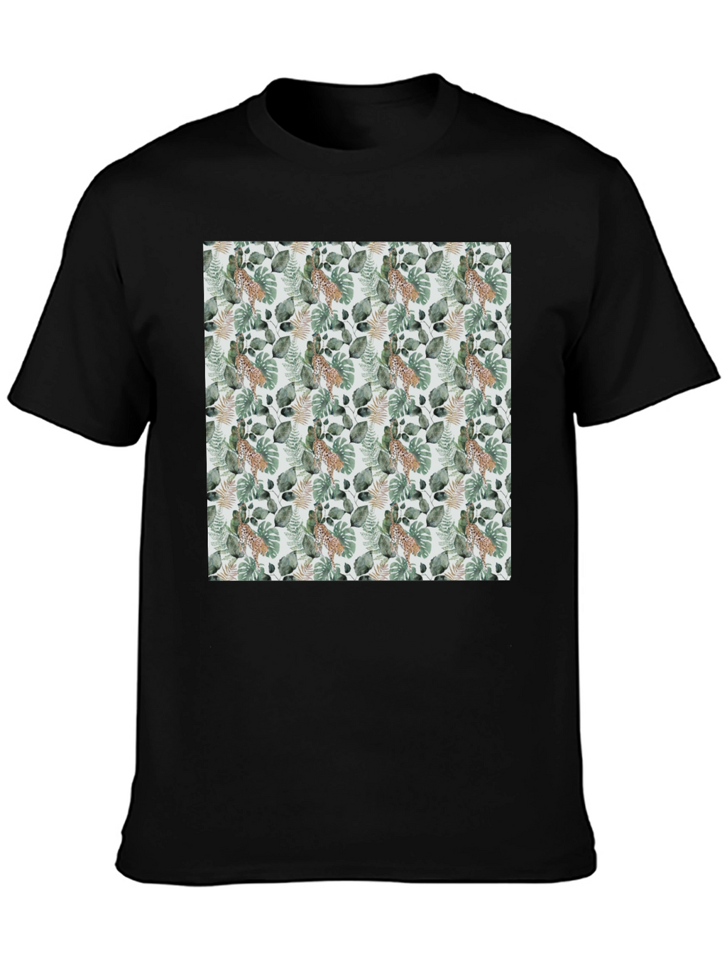 Tropical Leaves & Leopard Print Tee