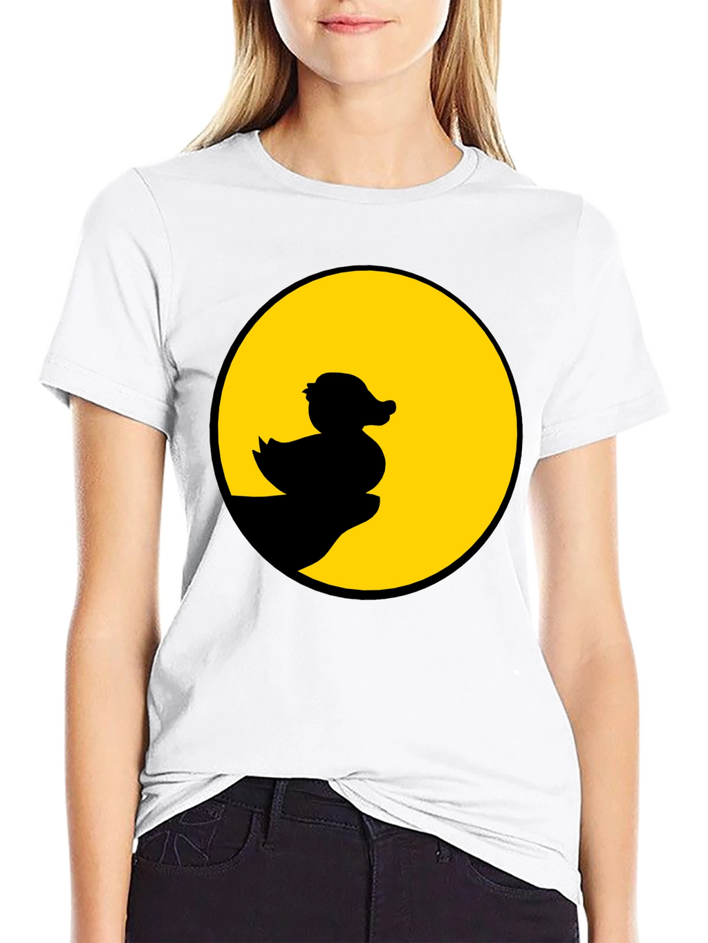 Duck Silhouette Graphic Tee - Black Cotton Casual Shirt