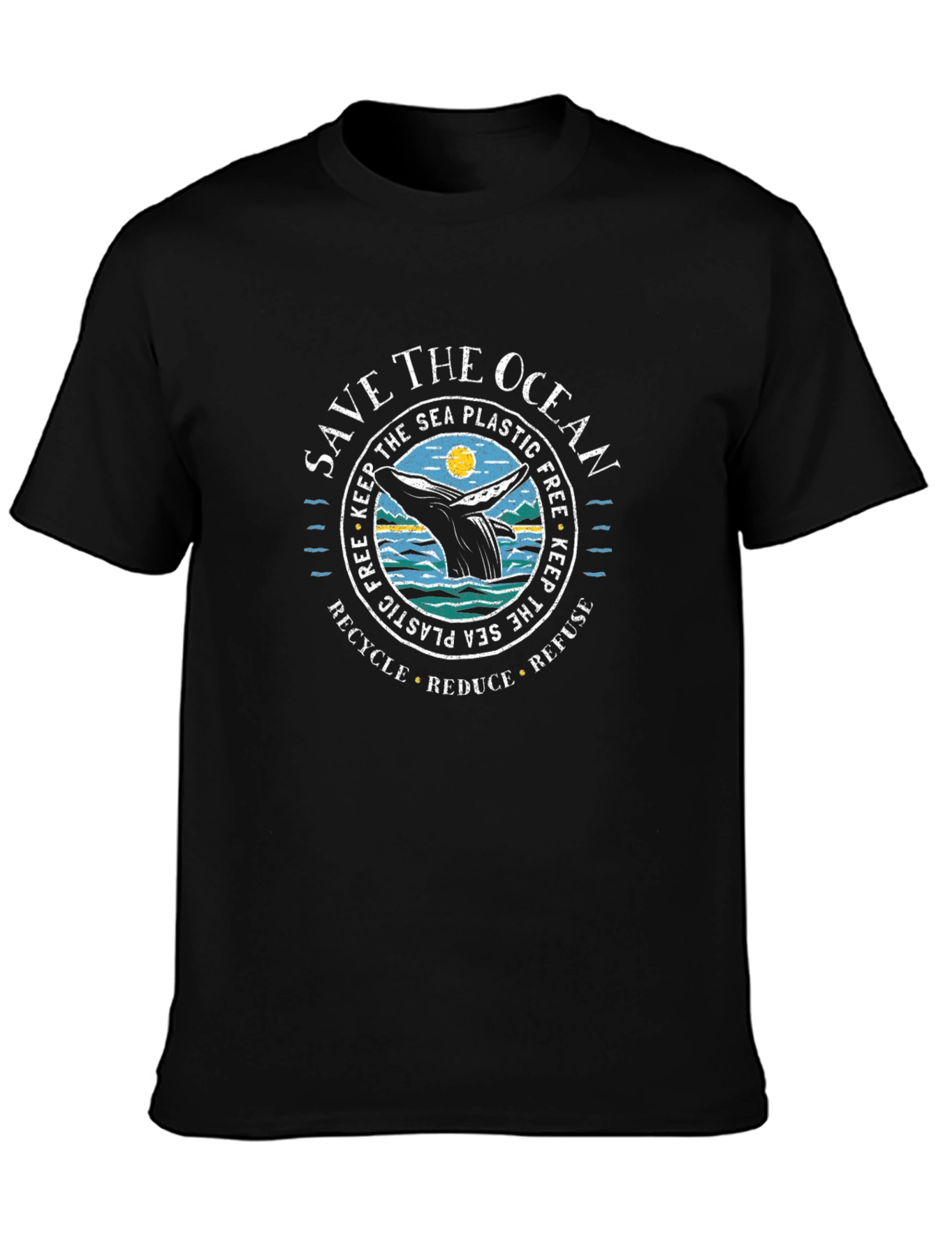 Save the Ocean Whale Graphic Tee - Recycle Reduce Refuse