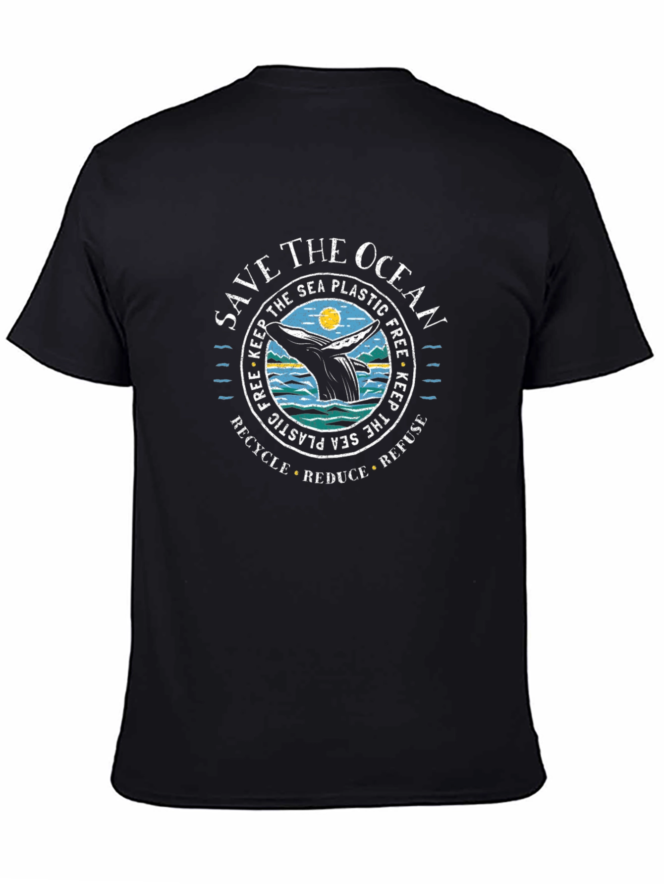 Save the Ocean Whale Graphic Tee - Recycle Reduce Refuse