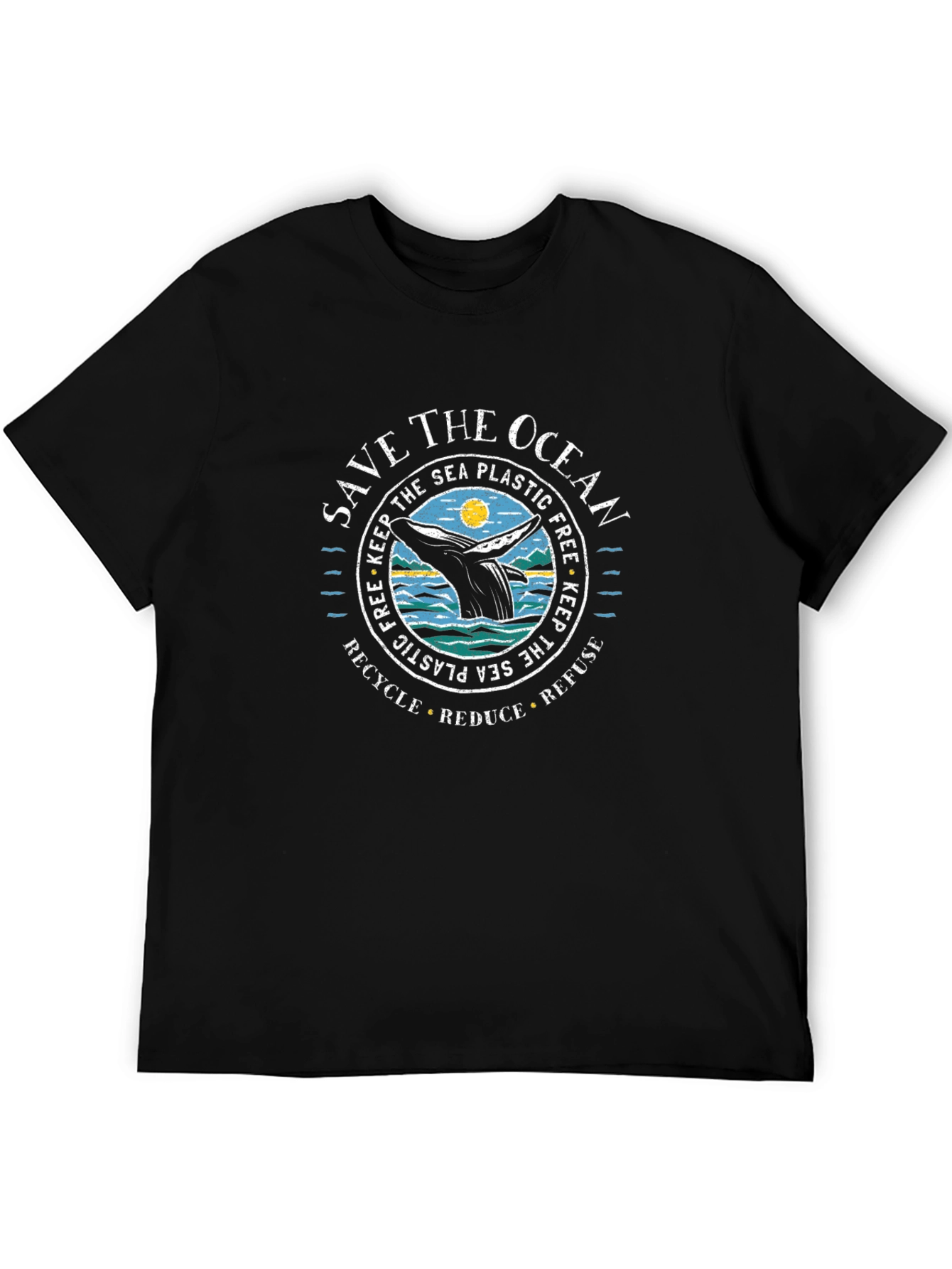 Save the Ocean Whale Graphic Tee - Recycle Reduce Refuse