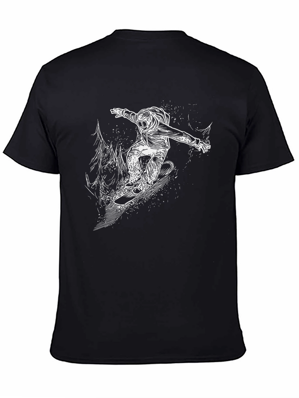 Snowboarder Graphic Tee - Black Cotton T-Shirt