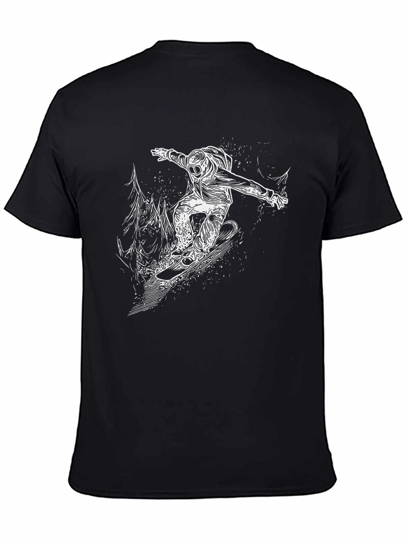 Snowboarder Graphic Tee - Black Cotton T-Shirt