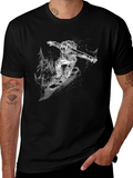Snowboarder Graphic Tee - Black Cotton T-Shirt