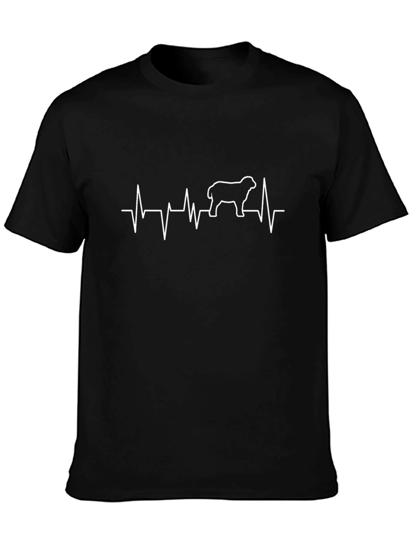 Sheep Heartbeat Graphic Tee - Black Cotton Shirt