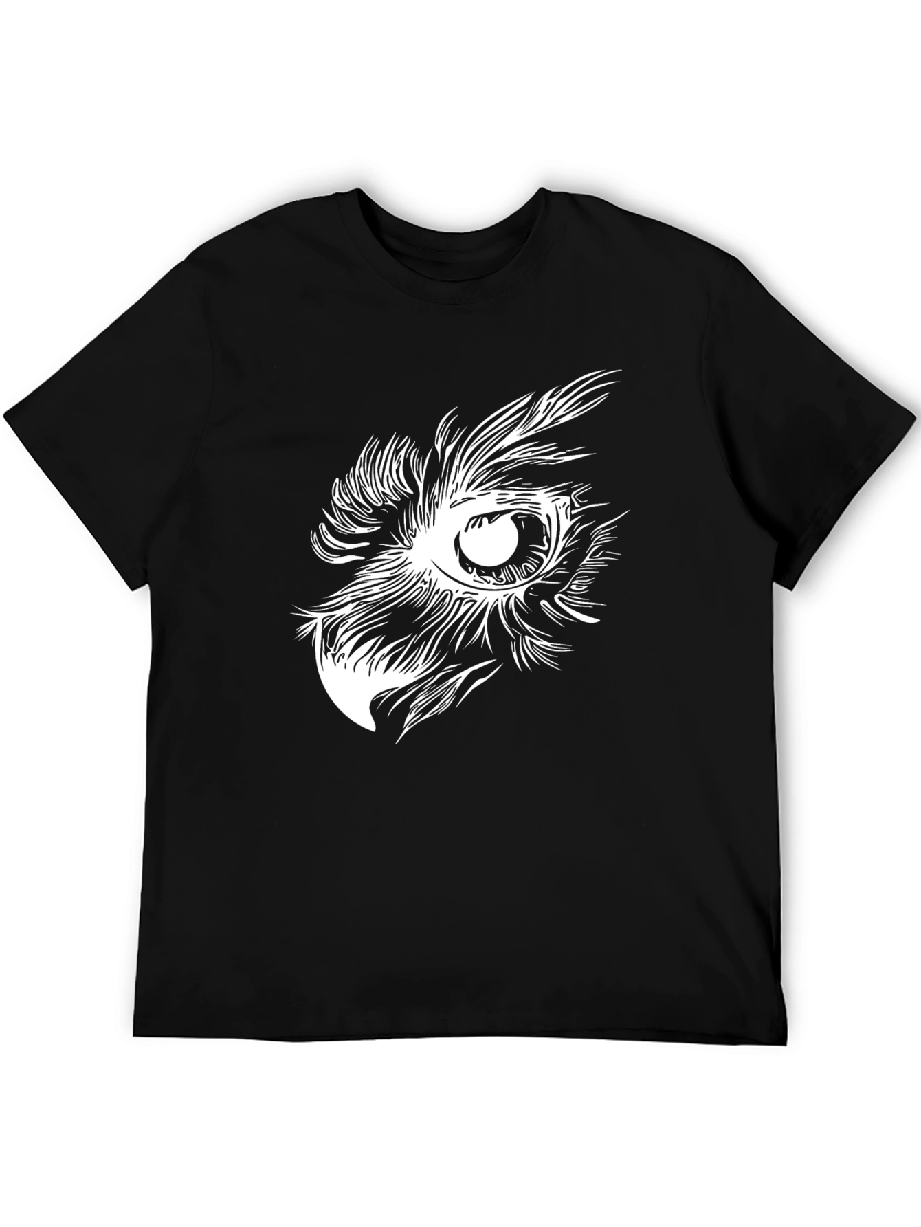 Owl Eye Graphic Print Black T-Shirt