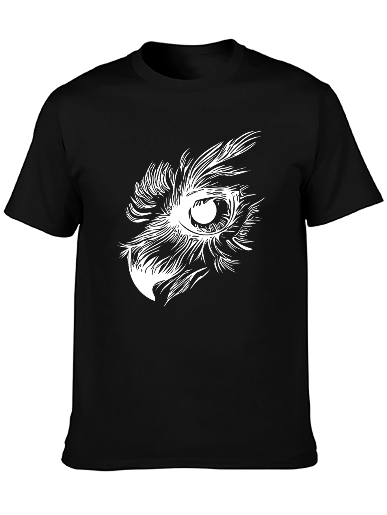 Owl Eye Graphic Print Black T-Shirt