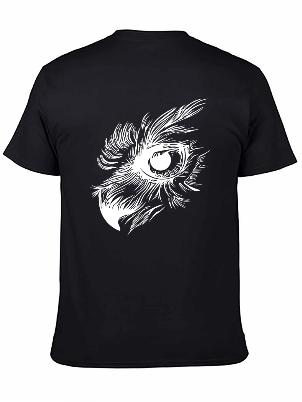 Owl Eye Graphic Print Black T-Shirt