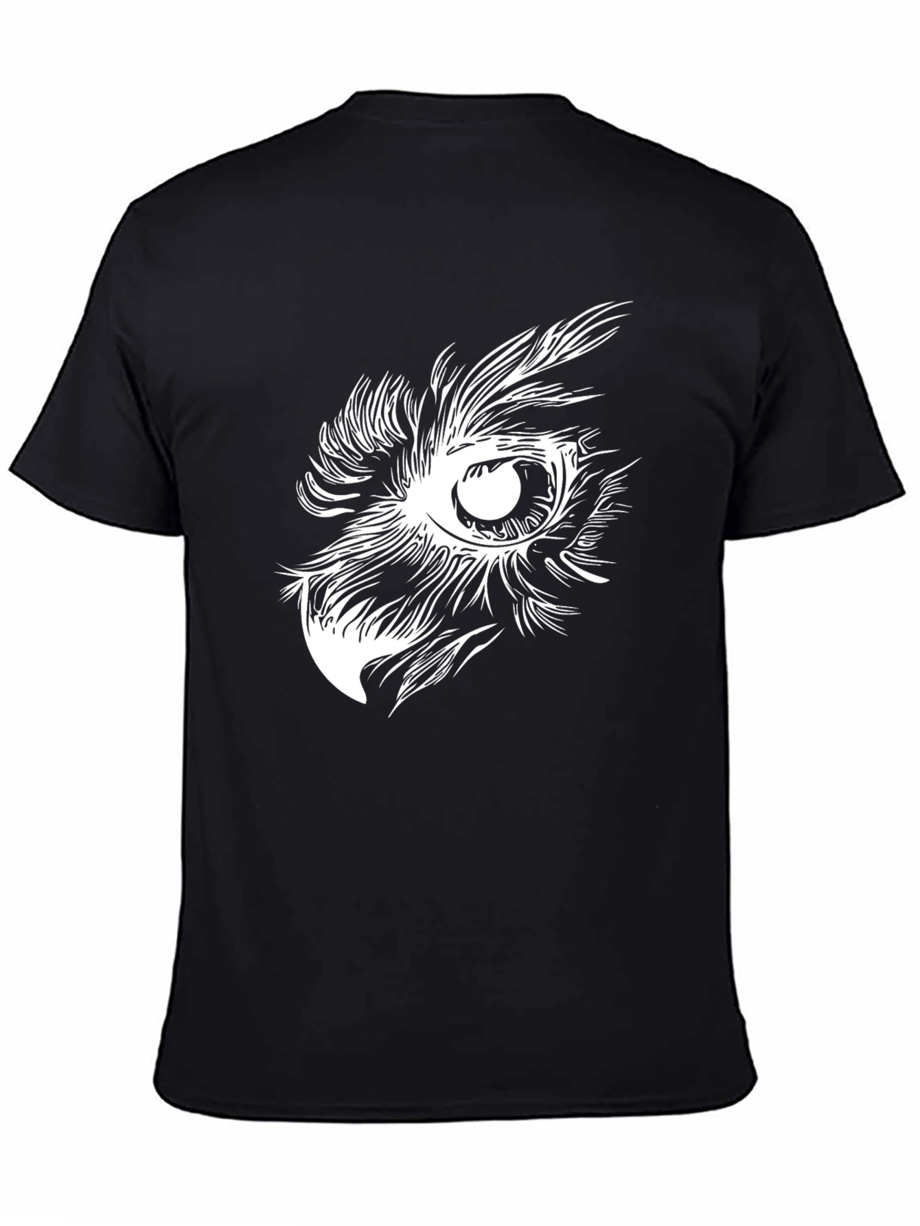 Owl Eye Graphic Print Black T-Shirt