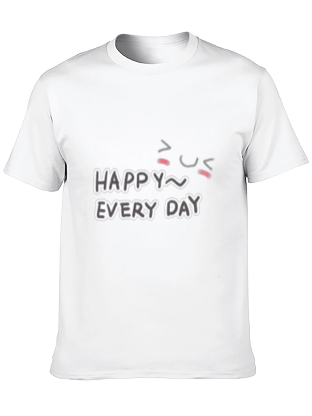 Happy Every Day Graphic Tee - Black Cotton Blend