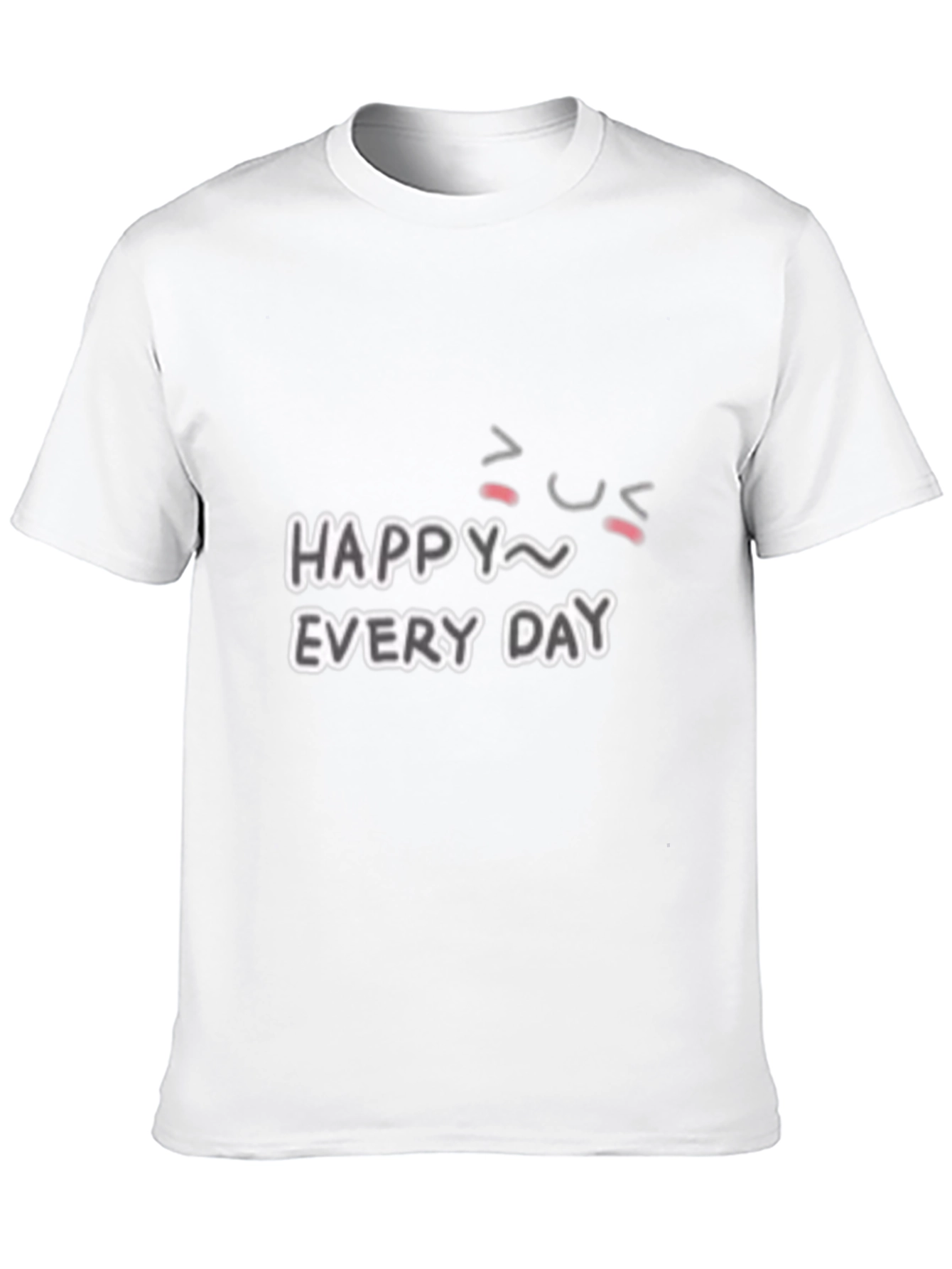 Happy Every Day Graphic Tee - Black Cotton Blend