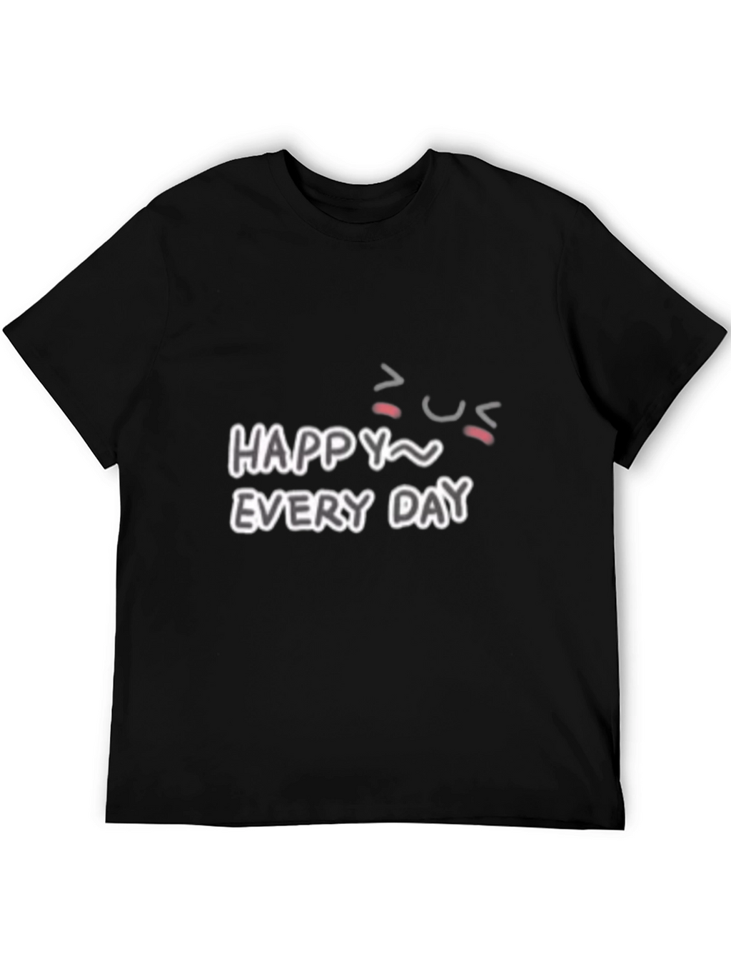 Happy Every Day Graphic Tee - Black Cotton Blend