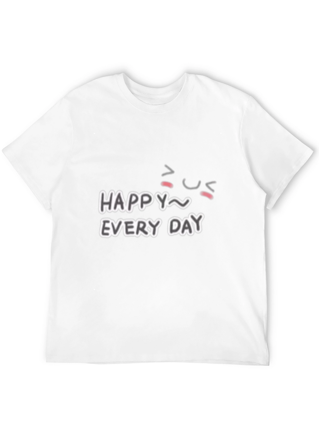 Happy Every Day Graphic Tee - Black Cotton Blend
