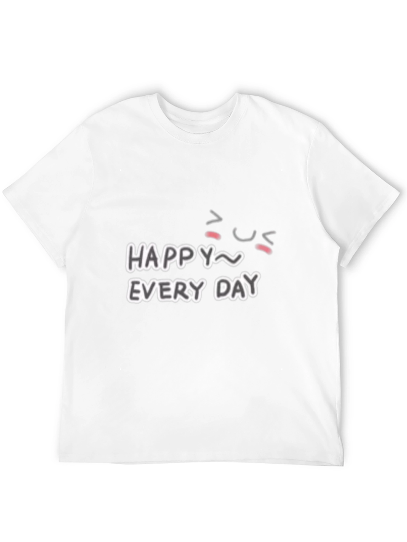 Happy Every Day Graphic Tee - Black Cotton Blend