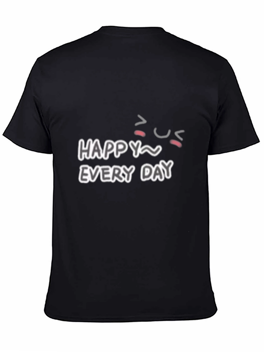 Happy Every Day Graphic Tee - Black Cotton Blend