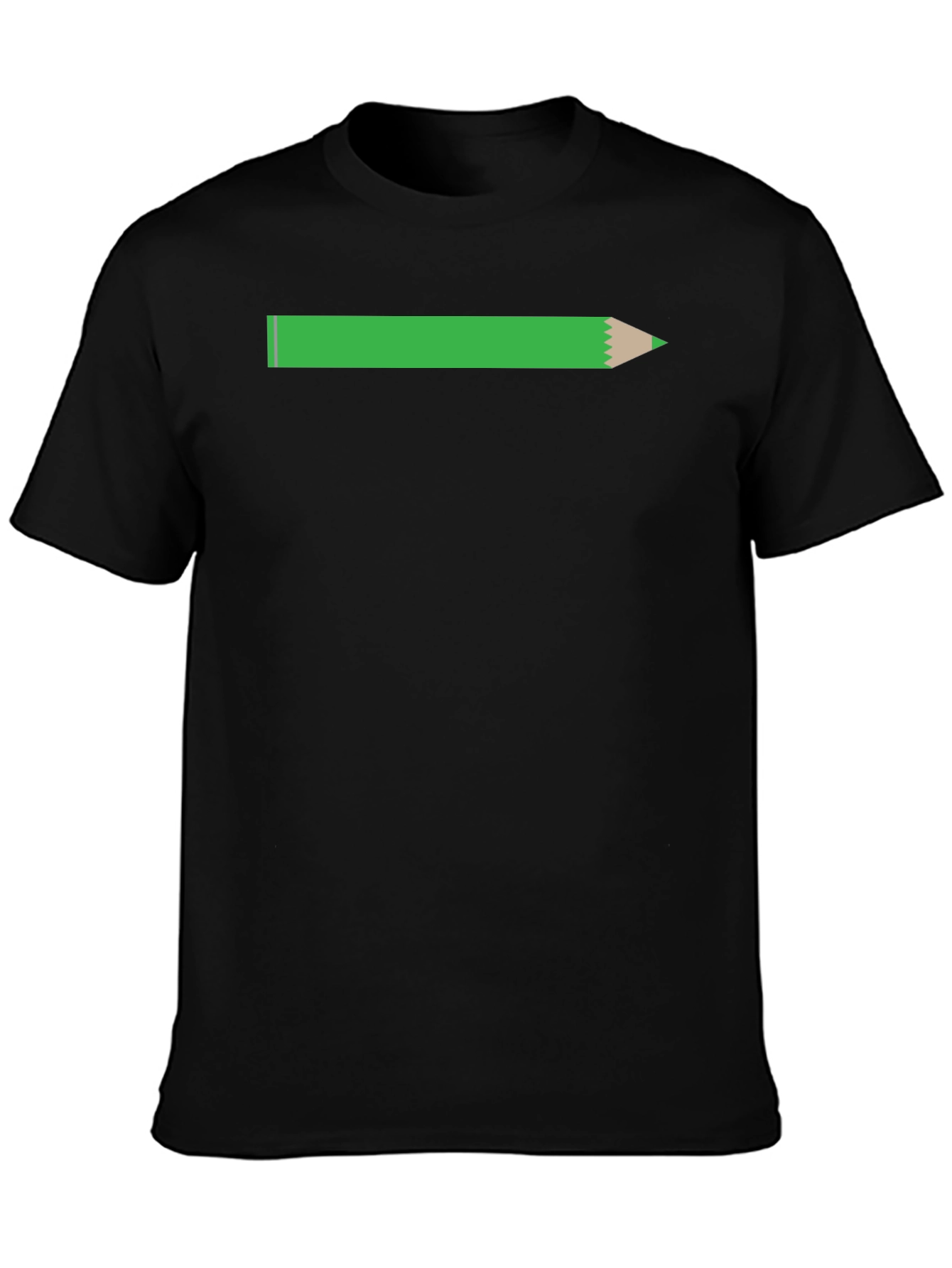 Pencil Graphic Tee - Black Cotton Casual T-Shirt