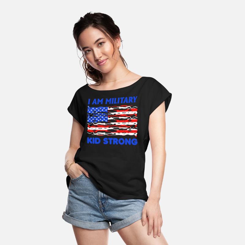 Military Kid proud and strong American Soldiers