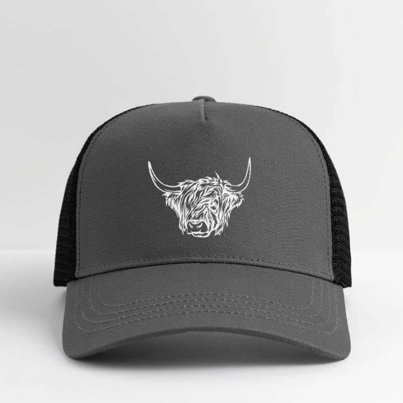 Minimalist Highland Bull Illustration