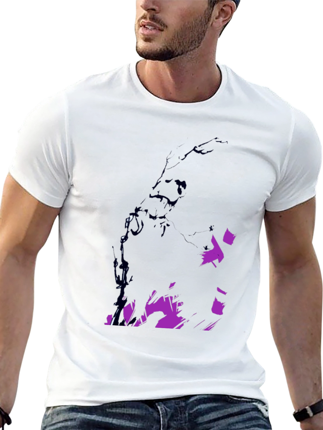 Abstract Graphic Print Black Casual T-Shirt