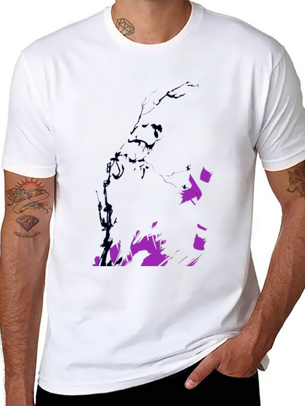Abstract Graphic Print Black Casual T-Shirt