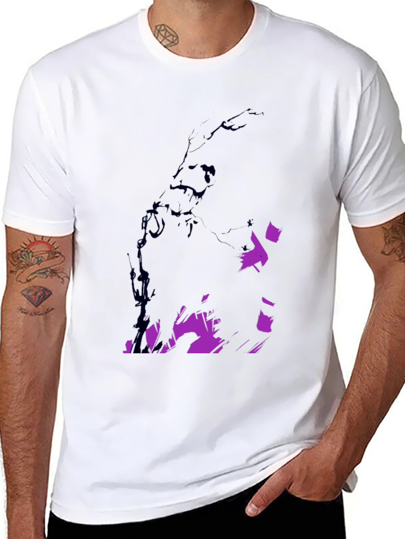 Abstract Graphic Print Black Casual T-Shirt