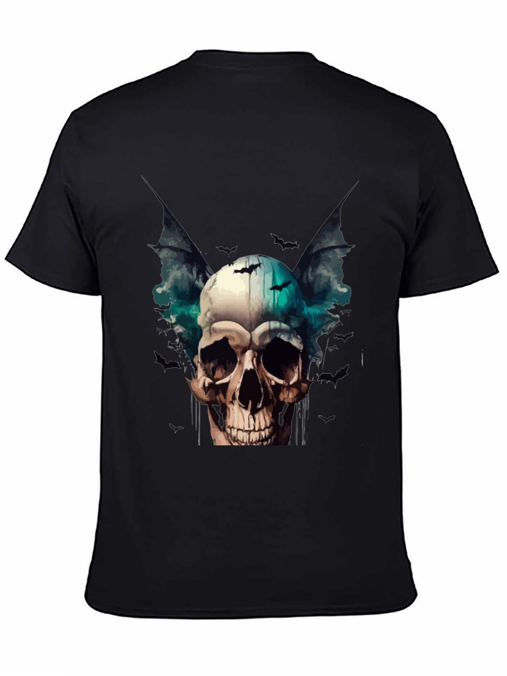 Skull & Bats Graphic Tee - Gothic Style T-Shirt