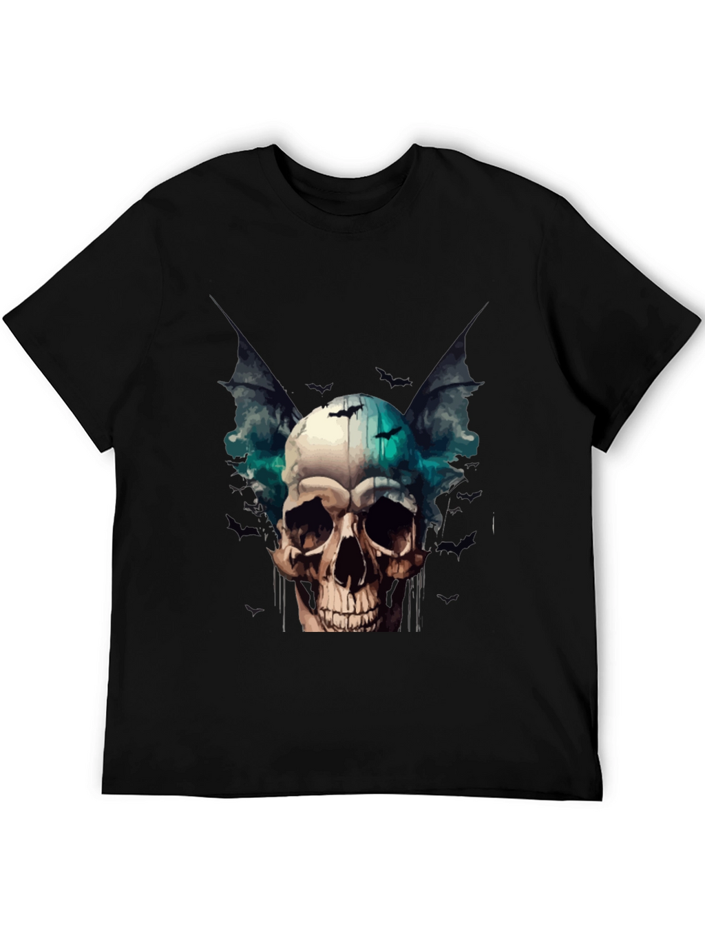 Skull & Bats Graphic Tee - Gothic Style T-Shirt