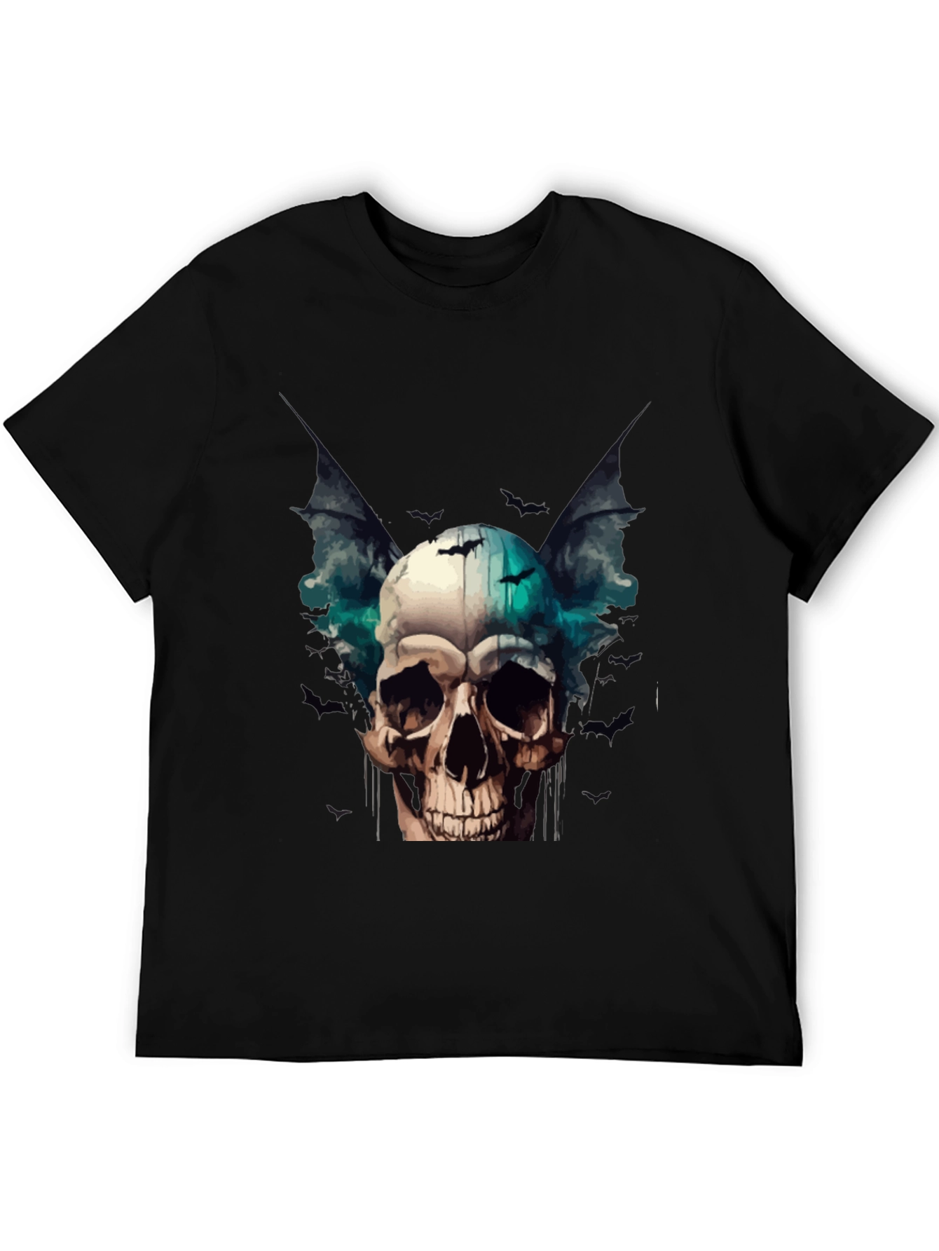Skull & Bats Graphic Tee - Gothic Style T-Shirt
