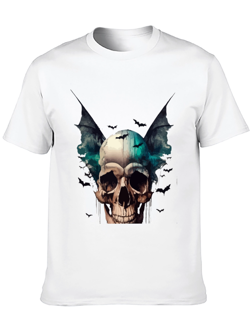 Skull & Bats Graphic Tee - Gothic Style T-Shirt