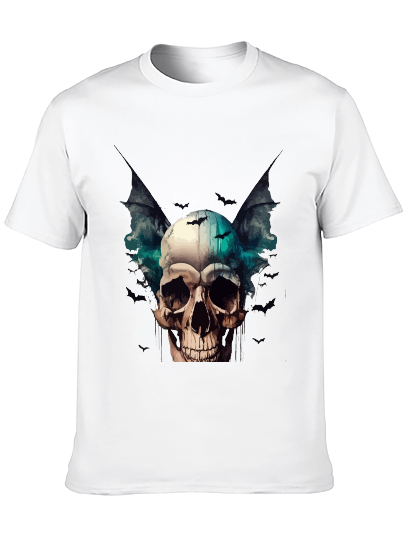 Skull & Bats Graphic Tee - Gothic Style T-Shirt