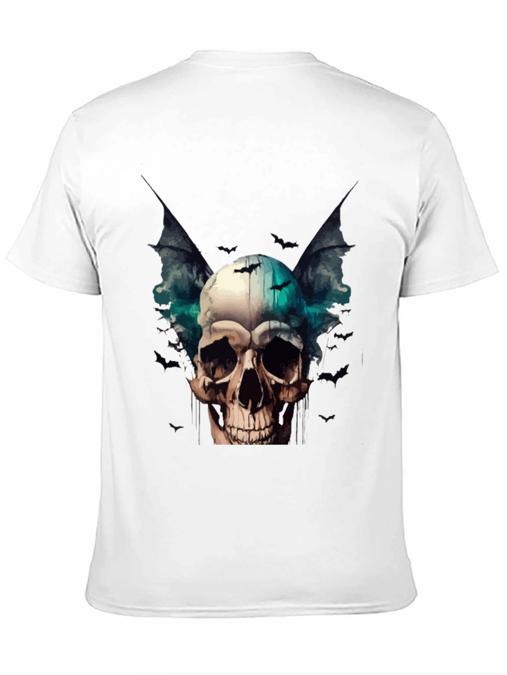 Skull & Bats Graphic Tee - Gothic Style T-Shirt