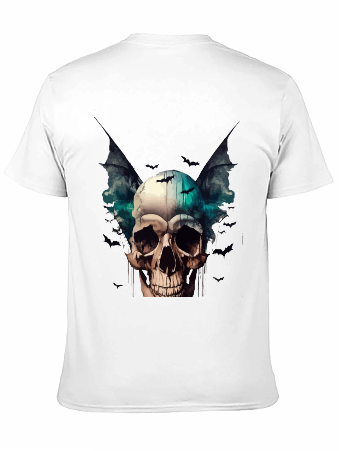 Skull & Bats Graphic Tee - Gothic Style T-Shirt