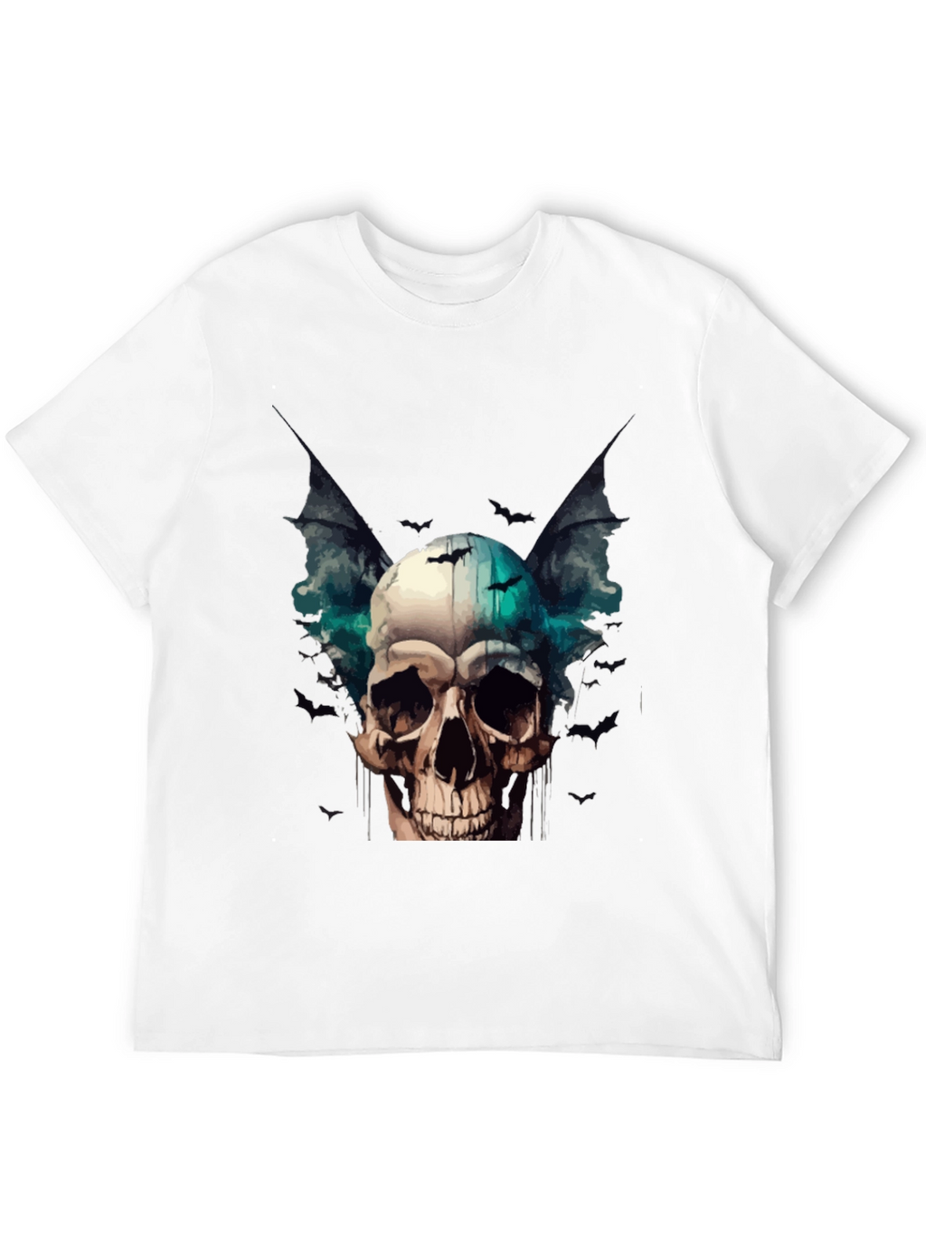 Skull & Bats Graphic Tee - Gothic Style T-Shirt