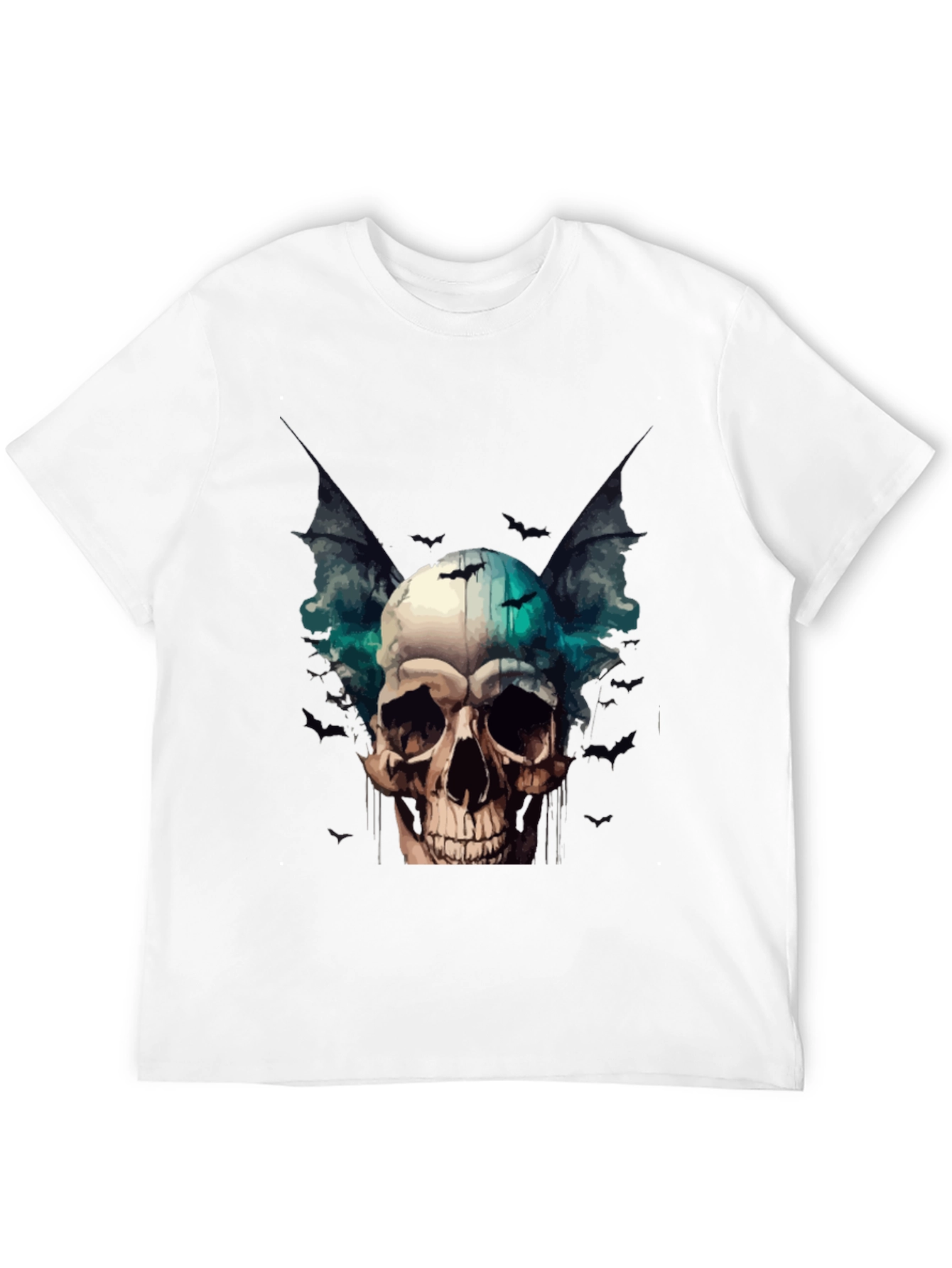Skull & Bats Graphic Tee - Gothic Style T-Shirt