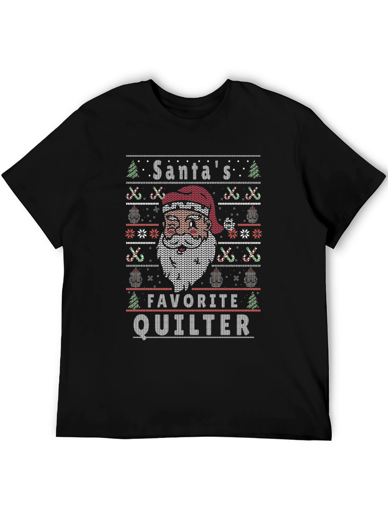 Santas Favorite Quilter Ugly Christmas Sweater T-Shirt