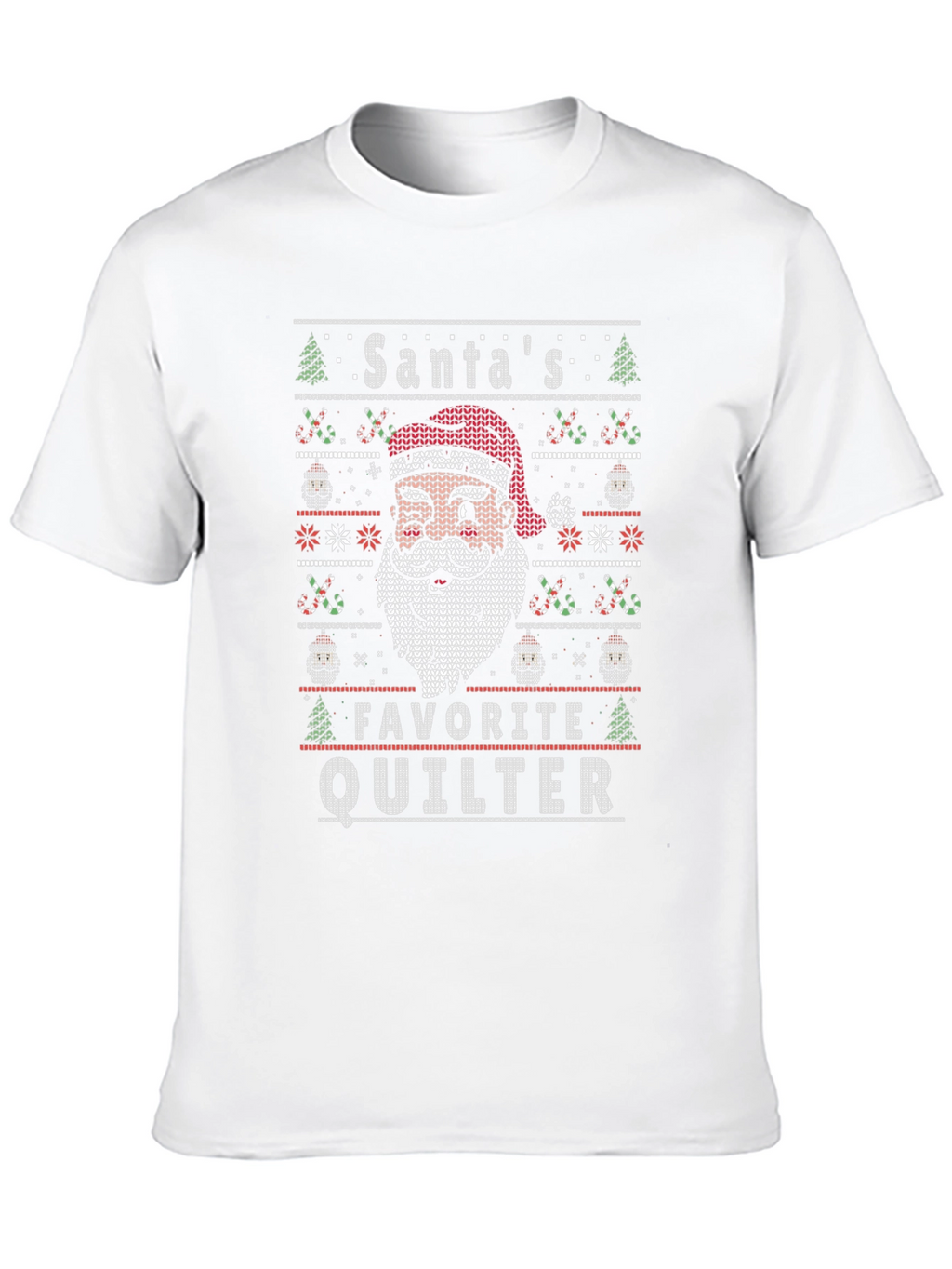 Santas Favorite Quilter Ugly Christmas Sweater T-Shirt