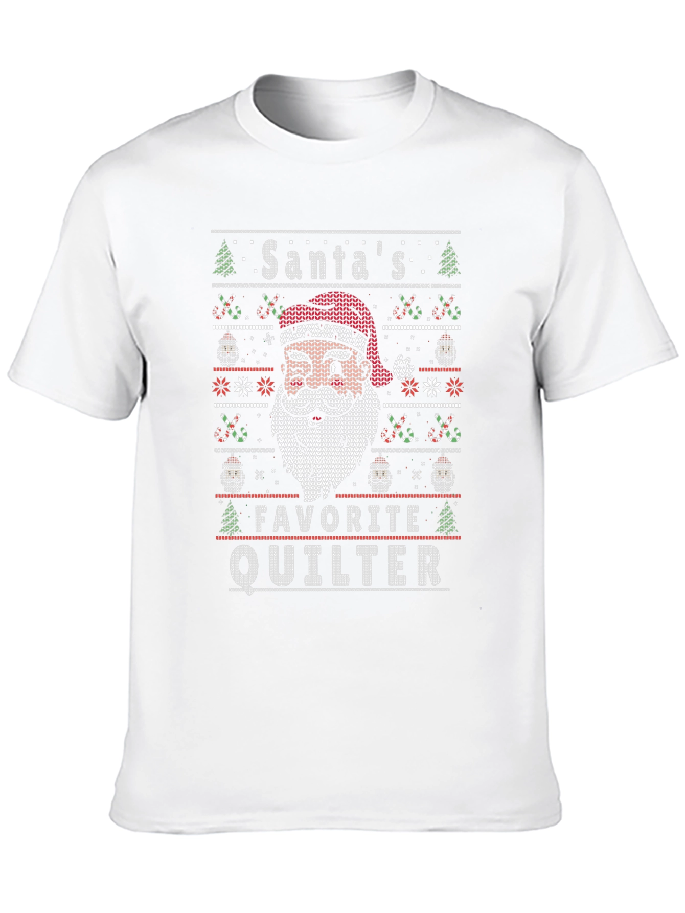 Santas Favorite Quilter Ugly Christmas Sweater T-Shirt