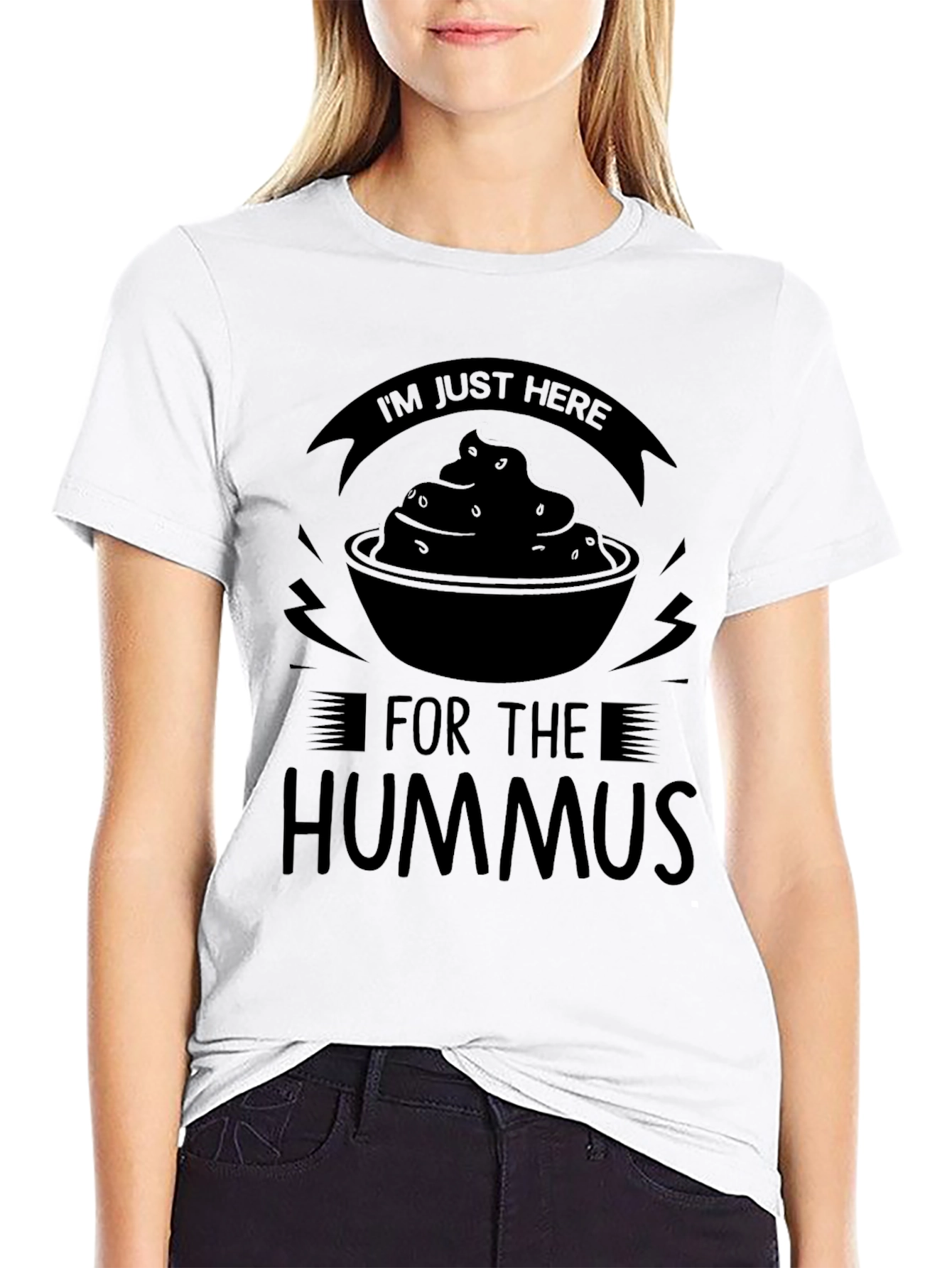 Hummus Lover T-Shirt - Im Just Here For The Hummus!