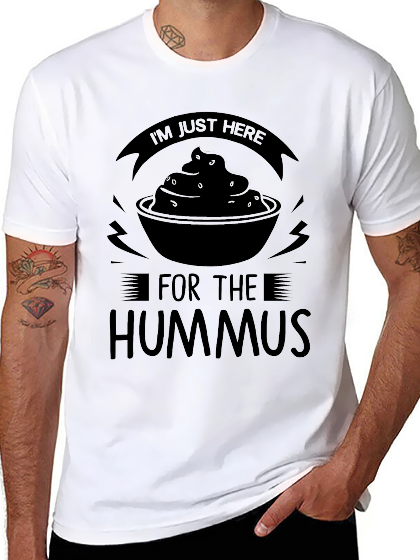 Hummus Lover T-Shirt - Im Just Here For The Hummus!